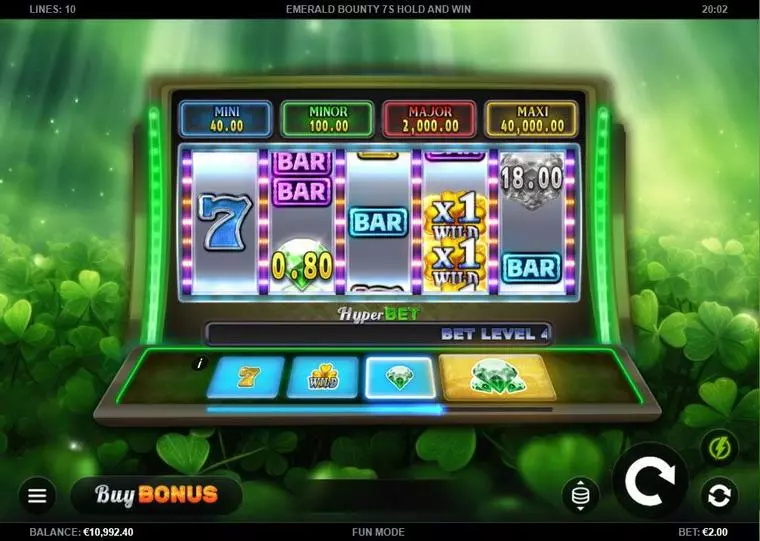  Main Screen Reels at  Emerald Bounty 7s Hold and Win 5 Reel Mobile Real Slot created by Kalamba Games