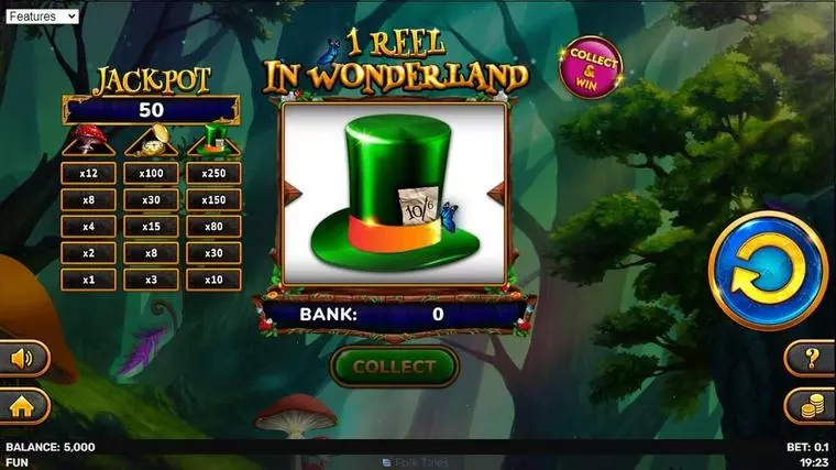  Main Screen Reels at 1 Reel In Wonderland 1 Reel Mobile Real Slot created by Spinomenal
