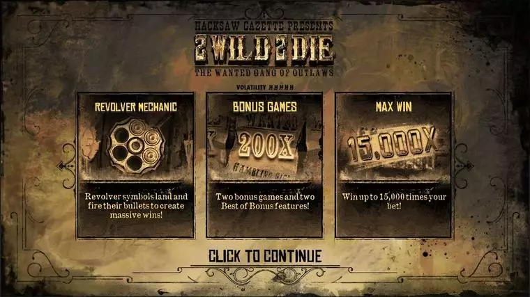  Info and Rules at 2 Wild 2 Die 5 Reel Mobile Real Slot created by Hacksaw Gaming