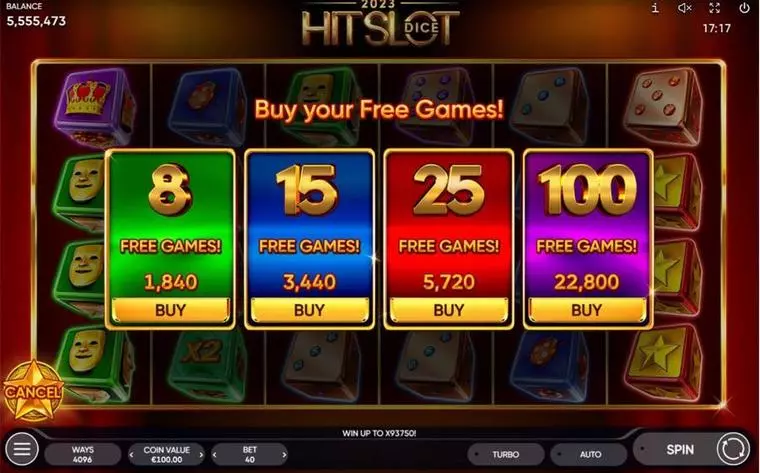  Info and Rules at 2023 Hit Slot Dice 6 Reel Mobile Real Slot created by Endorphina