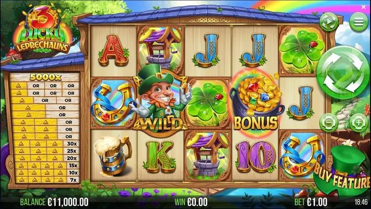  Main Screen Reels at 3 Lucky Leprechauns 5 Reel Mobile Real Slot created by 4ThePlayer