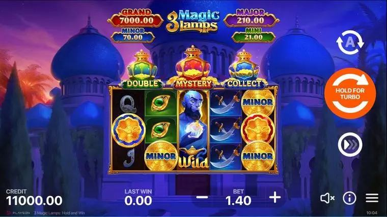  Main Screen Reels at 3 Magic Lamps 5 Reel Mobile Real Slot created by Playson