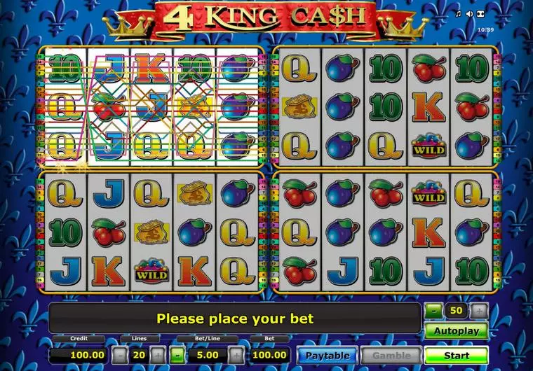  Main Screen Reels at 4 King Ca$h 5 Reel Mobile Real Slot created by Novomatic