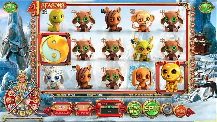 Introduction Screen at 4 Seasons 5 Reel Mobile Real Slot created by BetSoft