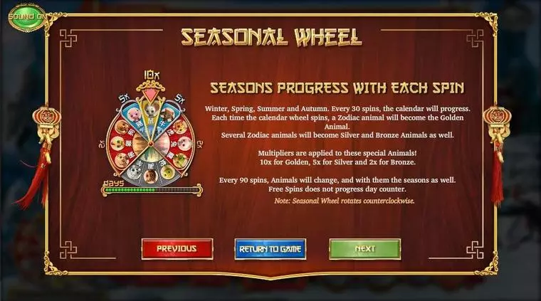  Info and Rules at 4 Seasons 5 Reel Mobile Real Slot created by BetSoft