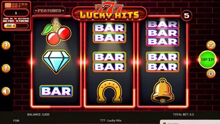  Main Screen Reels at 777 Lucky Hits 3 Reel Mobile Real Slot created by Spinomenal
