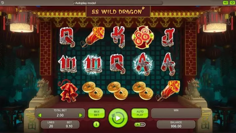  Main Screen Reels at 88 Wild Dragons 5 Reel Mobile Real Slot created by Booongo