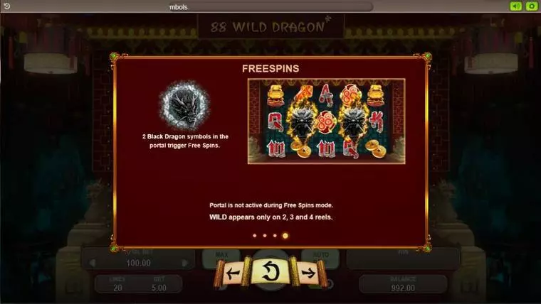 Free Spins Feature at 88 Wild Dragons 5 Reel Mobile Real Slot created by Booongo