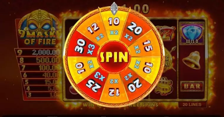  Bonus 1 at 9 Masks of Fire 5 Reel Mobile Real Slot created by Microgaming