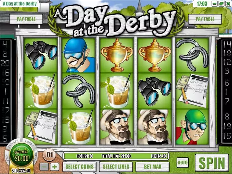  Main Screen Reels at A Day at the Derby 5 Reel Mobile Real Slot created by Rival