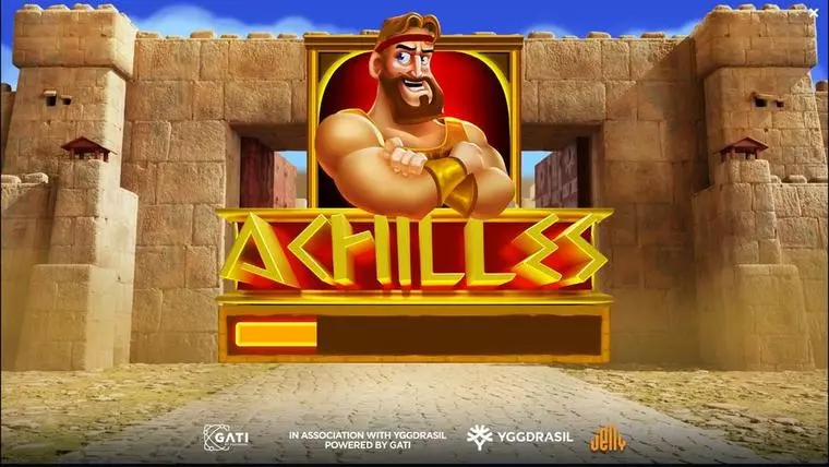  Introduction Screen at Achilles 5 Reel Mobile Real Slot created by Jelly Entertainment