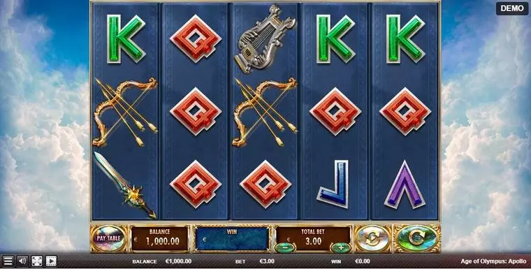  Main Screen Reels at Age of Olympus: Apollo 5 Reel Mobile Real Slot created by Red Rake Gaming