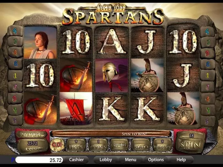  Main Screen Reels at Age of Spartans 5 Reel Mobile Real Slot created by Saucify