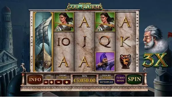  Main Screen Reels at Age of the Gods - God of Storms 5 Reel Mobile Real Slot created by PlayTech