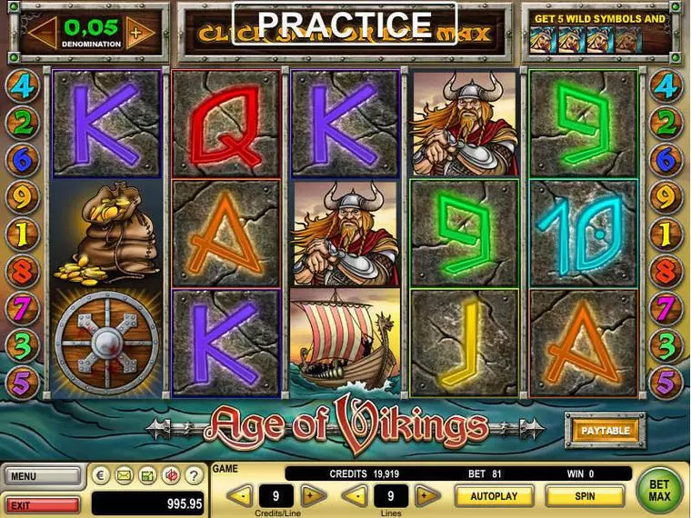  Main Screen Reels at Age of Vikings 5 Reel Mobile Real Slot created by GTECH