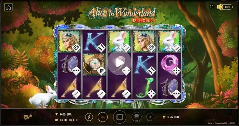  Main Screen Reels at Alice in Wonderland Dice 5 Reel Mobile Real Slot created by BF Games