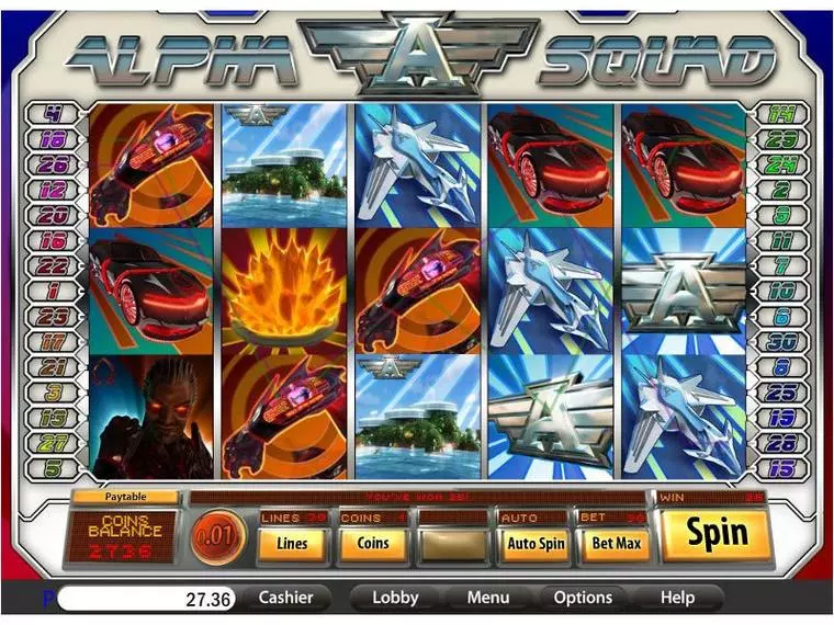  Main Screen Reels at Alpha Squad 5 Reel Mobile Real Slot created by Saucify