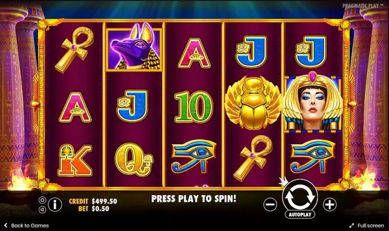  Main Screen Reels at Ancient Egypt 5 Reel Mobile Real Slot created by Pragmatic Play