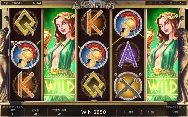  Main Screen Reels at Ancient Troy 5 Reel Mobile Real Slot created by Endorphina