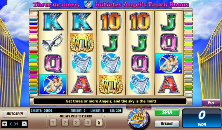  Main Screen Reels at Angel's Touch 5 Reel Mobile Real Slot created by Amaya