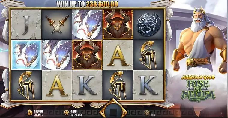  Main Screen Reels at ARENA OF GODS - RISE OF MEDUSA 5 Reel Mobile Real Slot created by Rabcat