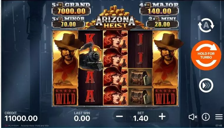  Main Screen Reels at Arizona Heist - Hold and Win 5 Reel Mobile Real Slot created by Playson