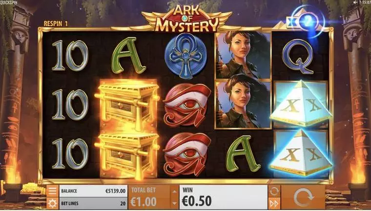  Main Screen Reels at Ark of Mystery 5 Reel Mobile Real Slot created by Quickspin