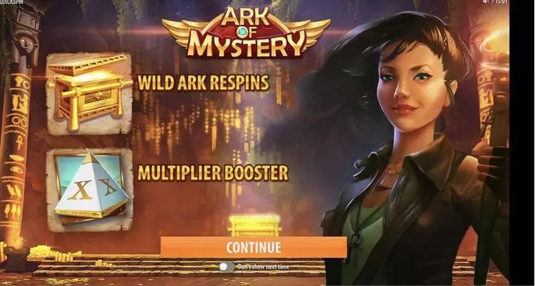  Info and Rules at Ark of Mystery 5 Reel Mobile Real Slot created by Quickspin