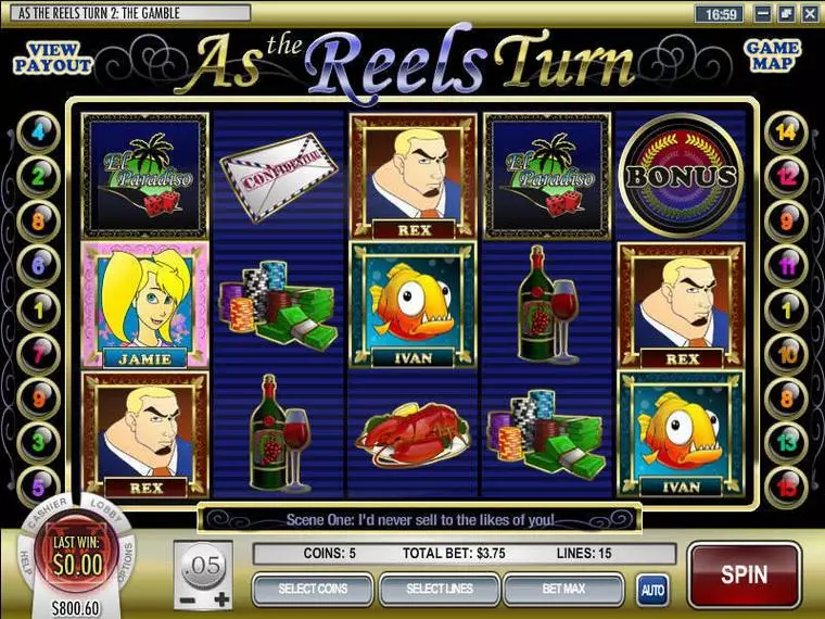  Main Screen Reels at As the Reels Turn 2 5 Reel Mobile Real Slot created by Rival