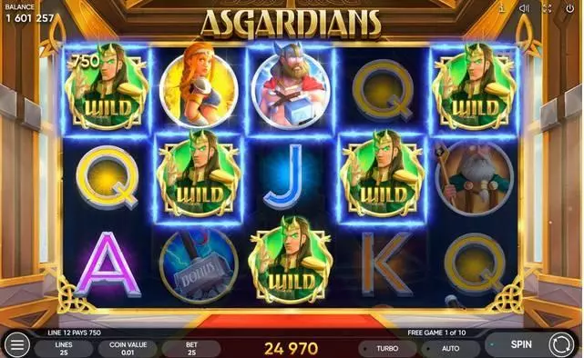  Main Screen Reels at Asgardians  5 Reel Mobile Real Slot created by Endorphina