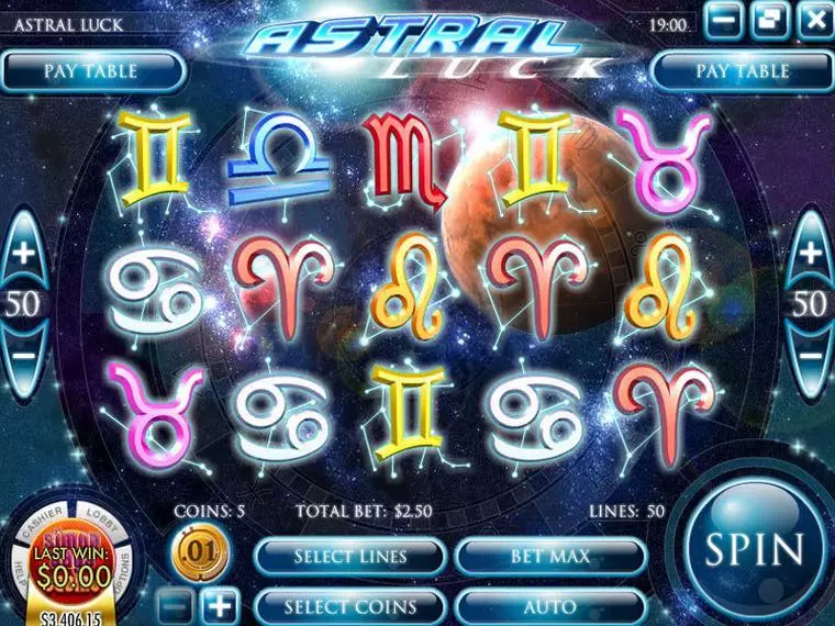  Main Screen Reels at Astral Luck 5 Reel Mobile Real Slot created by Rival