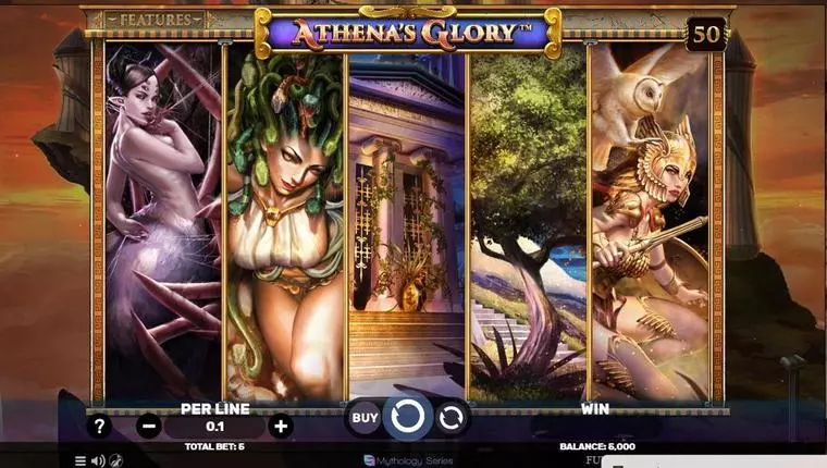  Main Screen Reels at Athena's Glory 5 Reel Mobile Real Slot created by Spinomenal