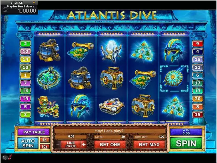  Main Screen Reels at Atlantis Dive 5 Reel Mobile Real Slot created by GamesOS