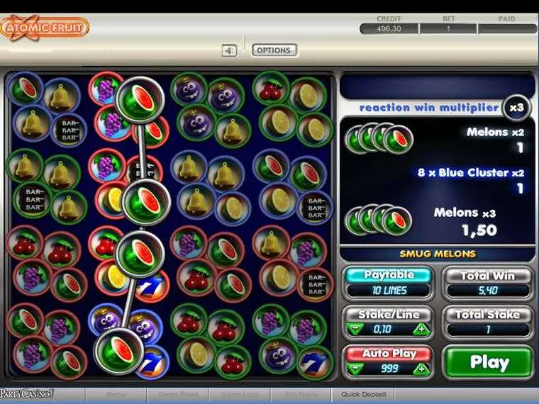  Main Screen Reels at Atomic Fruit 4 Reel Mobile Real Slot created by bwin.party