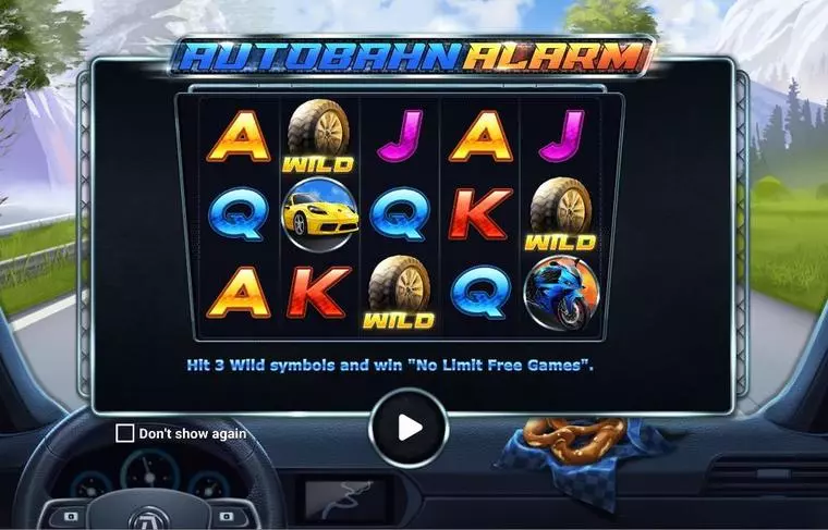  Introduction Screen at Autobahn Aalarm 5 Reel Mobile Real Slot created by Apparat Gaming