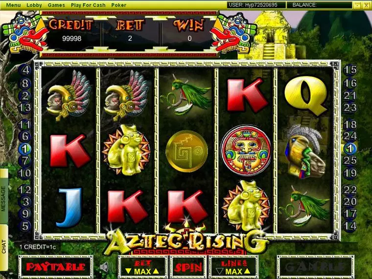  Main Screen Reels at Aztec Ricing 5 Reel Mobile Real Slot created by Player Preferred