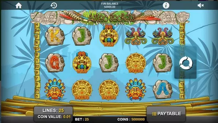  Main Screen Reels at Aztec Secrets 5 Reel Mobile Real Slot created by 1x2 Gaming