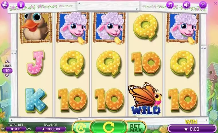  Main Screen Reels at Baby Bloomers 5 Reel Mobile Real Slot created by Booming Games