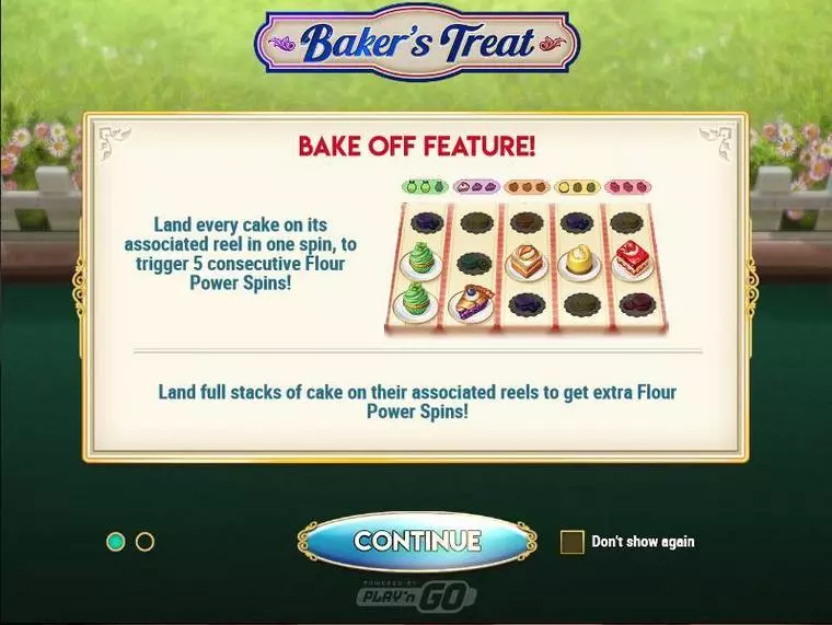  Info and Rules at Baker's Treat 5 Reel Mobile Real Slot created by Play'n GO