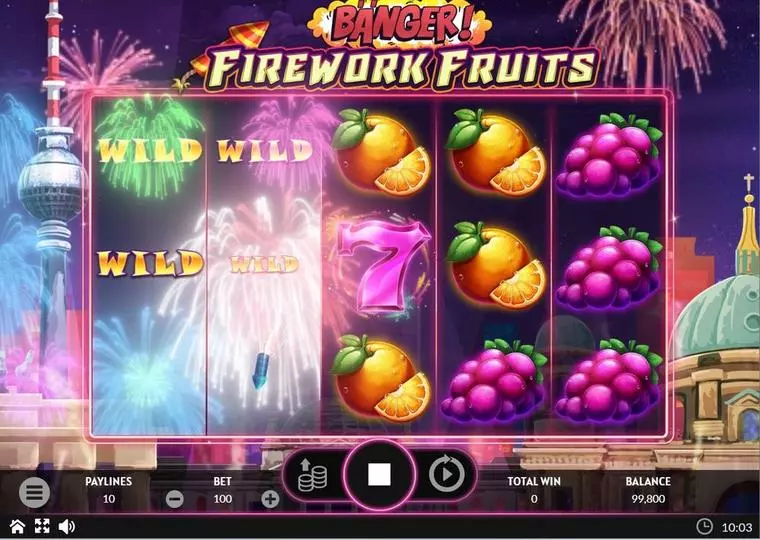  Winning Screenshot at Banger! Firework Fruits 5 Reel Mobile Real Slot created by Apparat Gaming