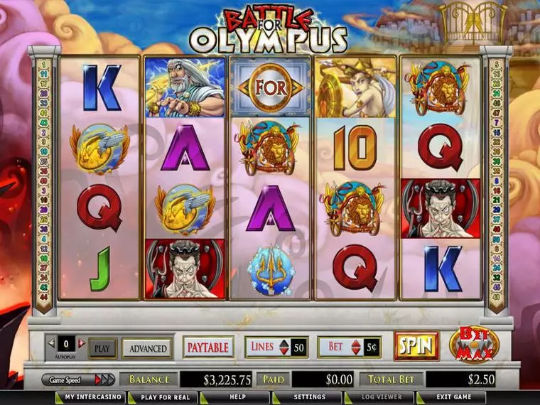  Main Screen Reels at Battle for Olympus 5 Reel Mobile Real Slot created by CryptoLogic