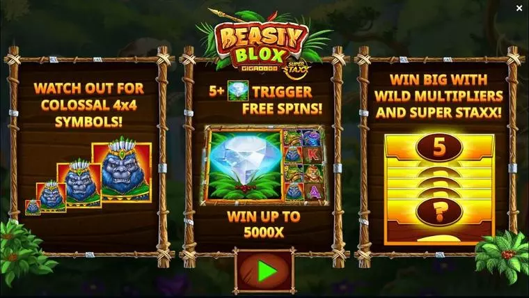  Info and Rules at Beasty Blox GigaBlox 6 Reel Mobile Real Slot created by Jelly Entertainment