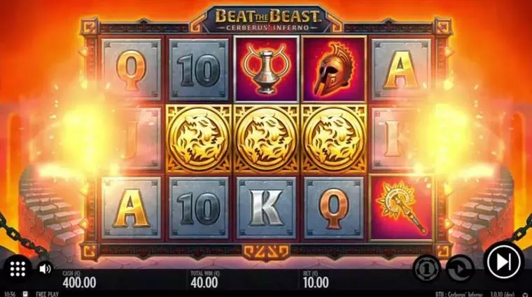  Main Screen Reels at Beat the Beast Cerberus Inferno 5 Reel Mobile Real Slot created by Thunderkick
