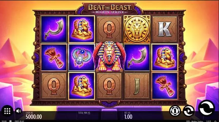  Main Screen Reels at Beat the Beast: Mighty Sphinx 5 Reel Mobile Real Slot created by Thunderkick