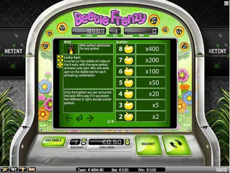  Info and Rules at Beetle Frenzy 5 Reel Mobile Real Slot created by IN DOUBT