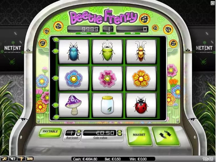  Main Screen Reels at Beetle Frenzy 5 Reel Mobile Real Slot created by IN DOUBT