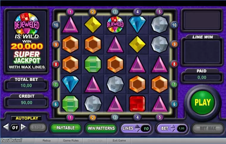  Main Screen Reels at Bejeweled 0 Reel Mobile Real Slot created by bwin.party
