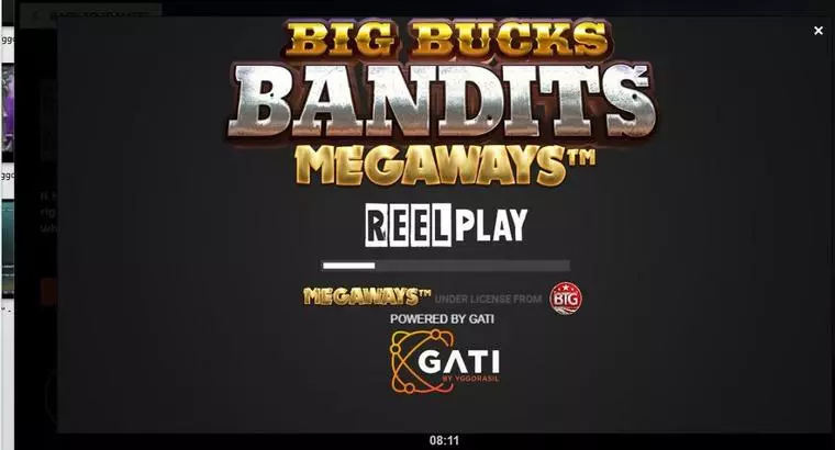  Introduction Screen at Big Bucks Bandits Megaways 6 Reel Mobile Real Slot created by ReelPlay