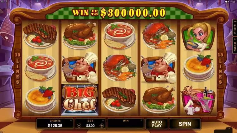  Main Screen Reels at Big Chef 5 Reel Mobile Real Slot created by Microgaming