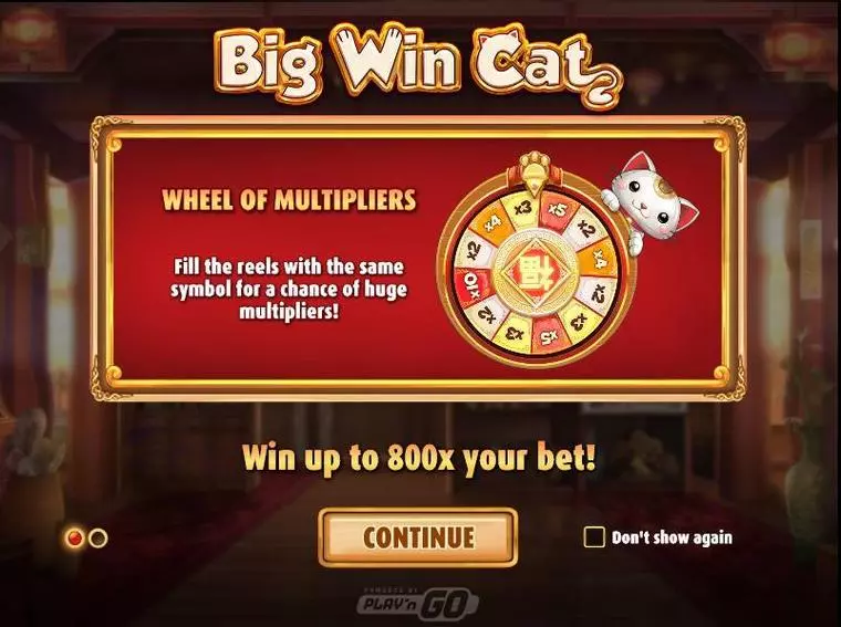  Wheel of prizes at Big Win Cat  3 Reel Mobile Real Slot created by Play'n GO